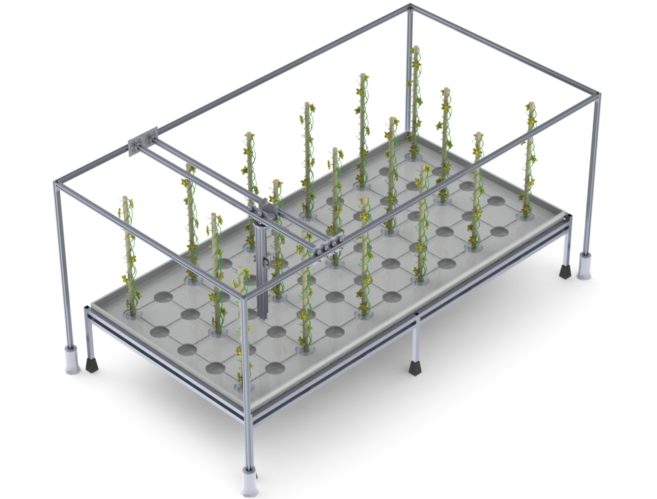 CAD of a large-scale Plan Bee over a grow bed