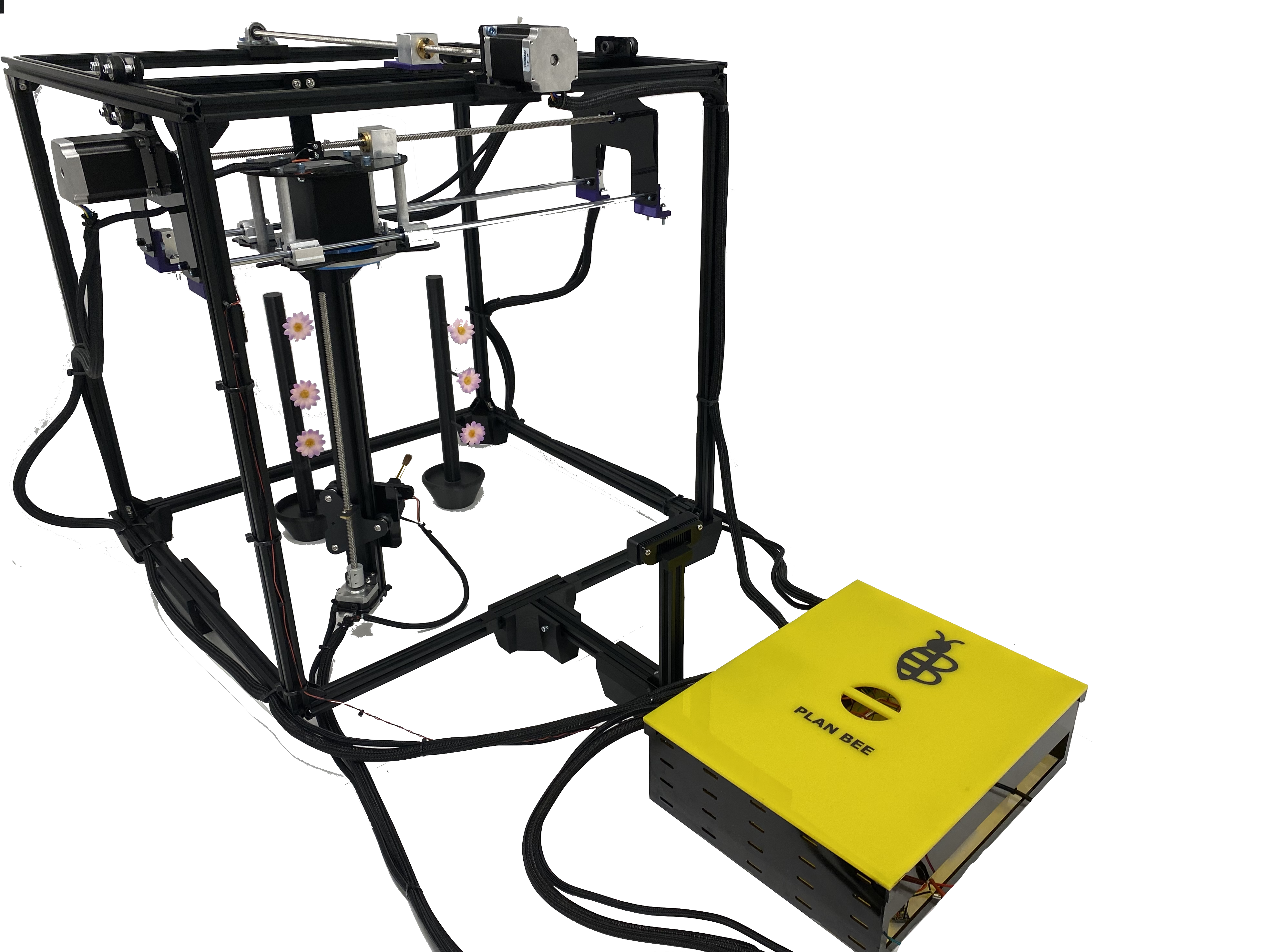 Plan Bee robot with its electronics box